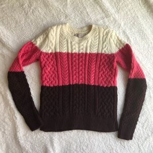 LOFT Sweater Color Block Crewneck